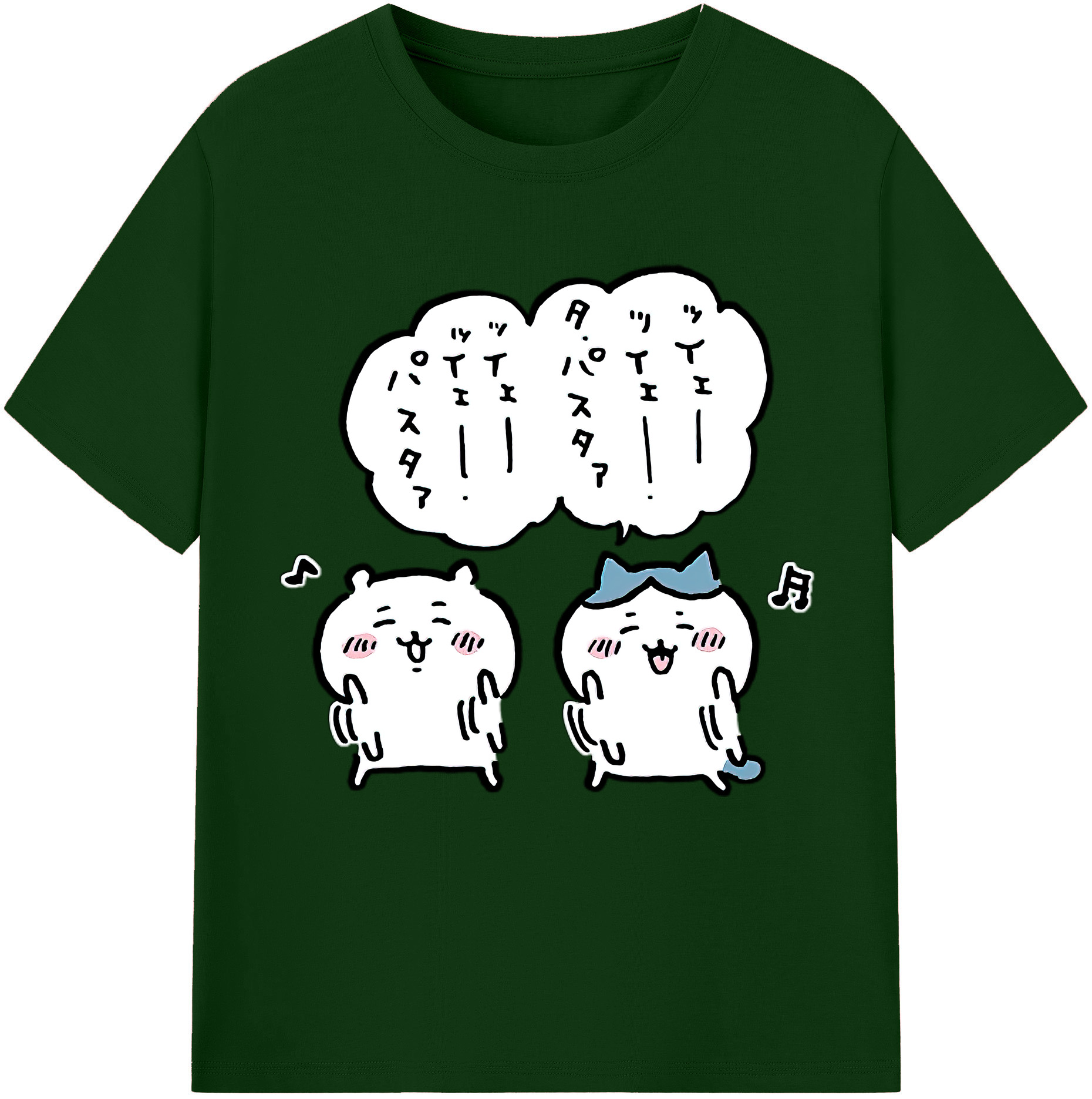 （画像用） ちいかわ ハチワレ Chii-kawa hachiware 綿100％半袖Tシャツ（フロントプリント）